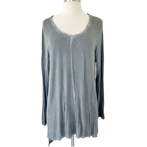 Soft Surroundings Gray Tunic Top Long Sleeve Jersey Women Size Medium Layering - Picture 1 of 10